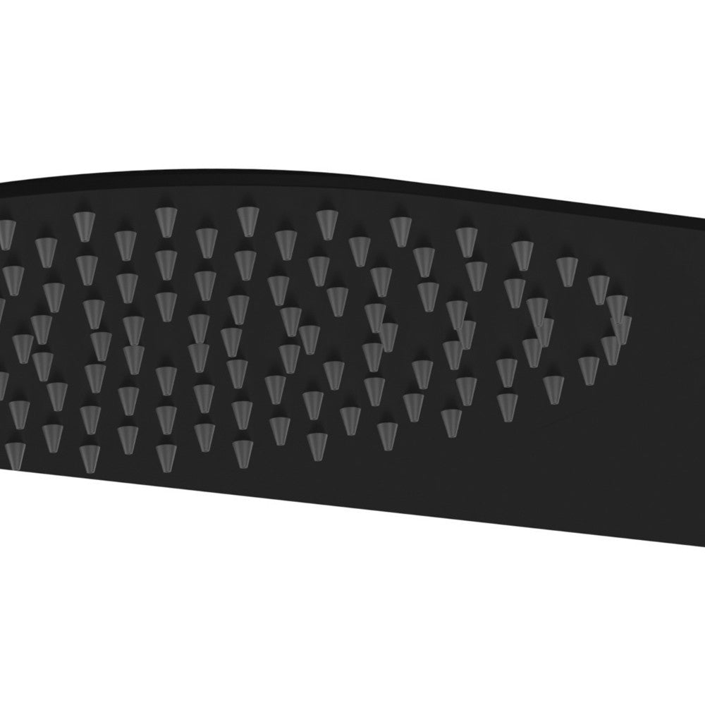 Soffione doccia ultrapiatto a parete nero opaco in acciaio inox