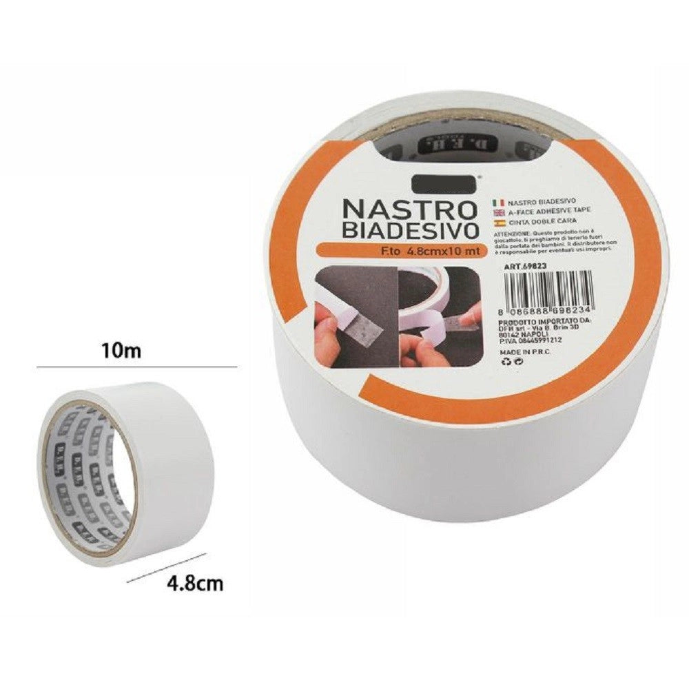 Trade Shop - Nastro Biadesivo Rotolo Nastri Super Resistente 4.8 Cm X 10 Metri 69823 -
