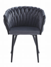 Sedia VALORA MAYAN - Velluto grigio scuro, design ergonomico per soggiorno x 1