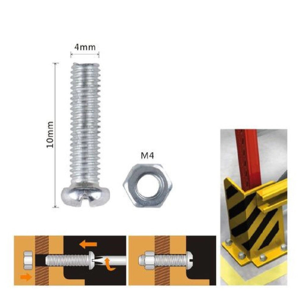 Trade Shop - Set 29 Pz Viti Vite Testa A Croce Tonda 4x10 Mm Con Dadi Dado Esagonale M4 90958 -
