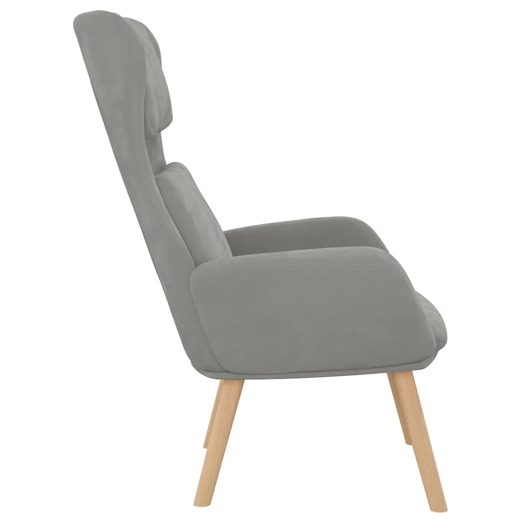 Poltrona Relax Grigio Chiaro in Velluto cod mxl 10345