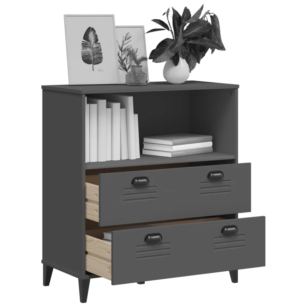 Libreria VIKEN Antracite 80x40x80 cm in Legno Multistrato 374946