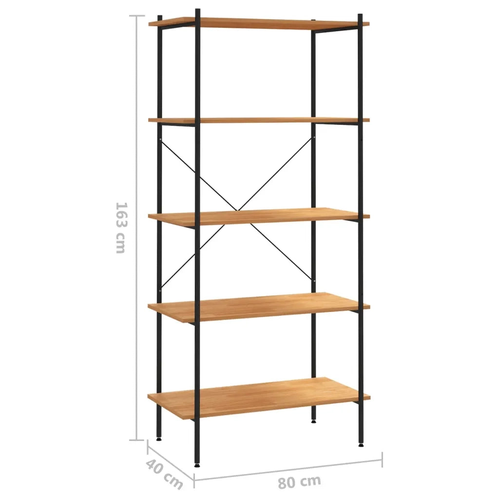 Scaffale con 5 Mensole Nero e Rovere 80x40x163 cm CFW5412608