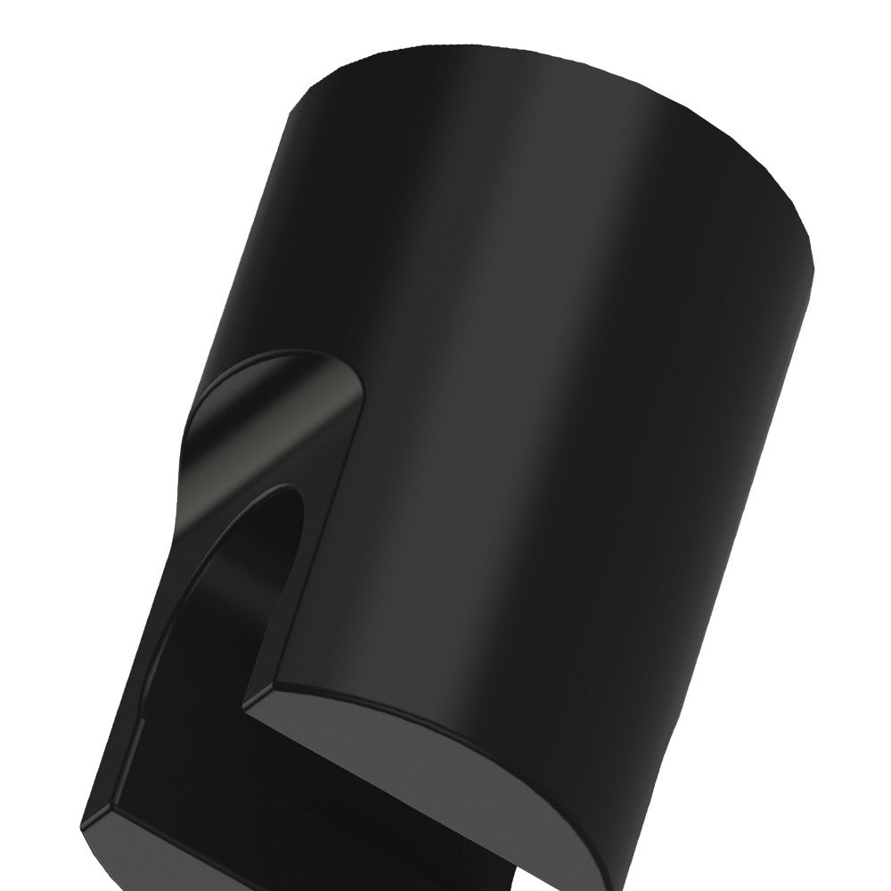 Supporto doccia tondo in ottone nero opaco con attacco conico per flessibile