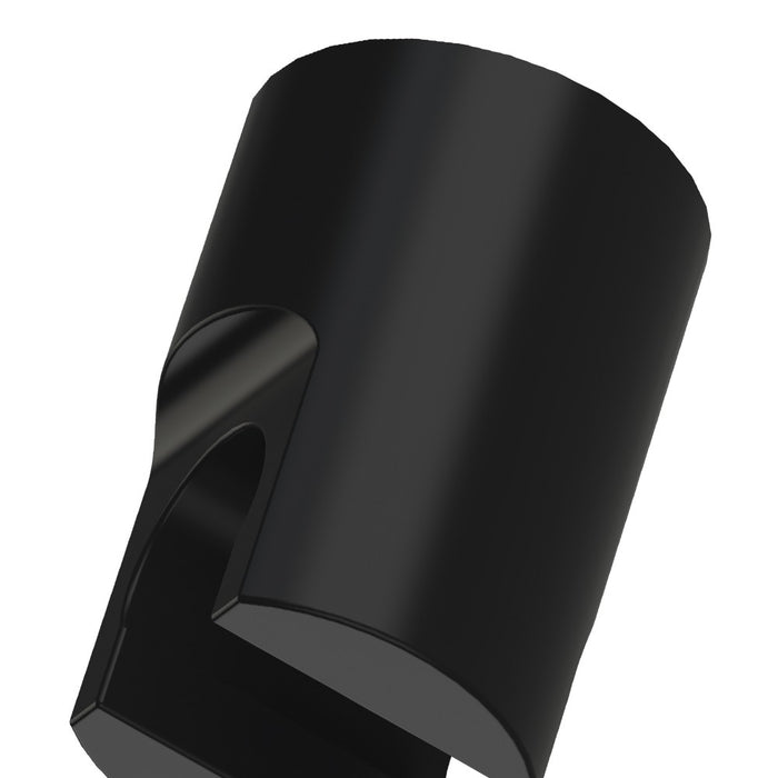 Supporto doccia tondo in ottone nero opaco con attacco conico per flessibile