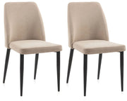 Set 2 Sedie 46x52x87 cm in Microfibra Sabbia