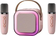 Kit di karaoke per bambini - Set di karaoke per bambini - Rosso - Karaoke - Giocattoli - 2 Microfoni - Illuminazione LED
