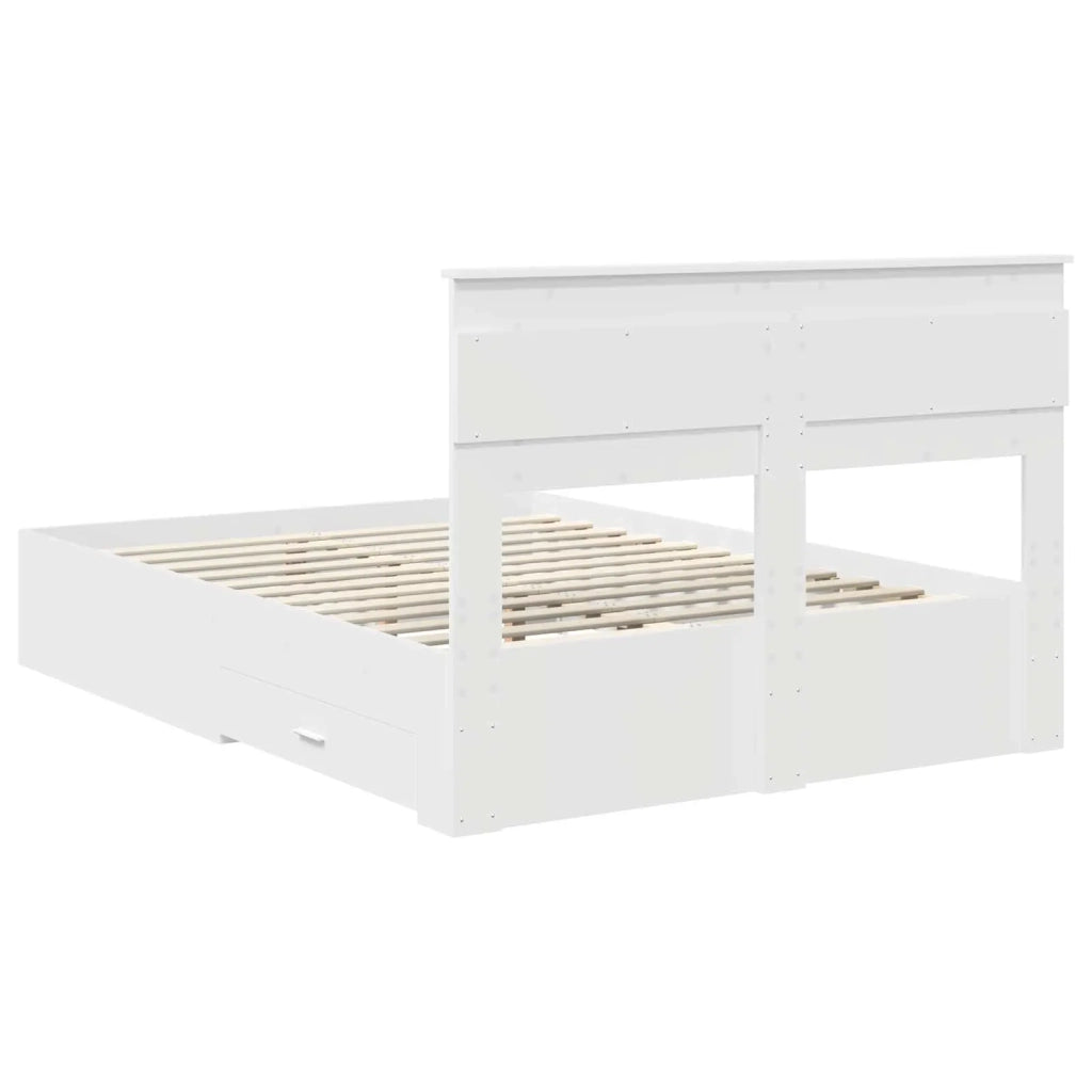 Letto matrimoniale | Letto per adulti | Struttura del letto Bianco 160 x 200 cm Legno multistrato