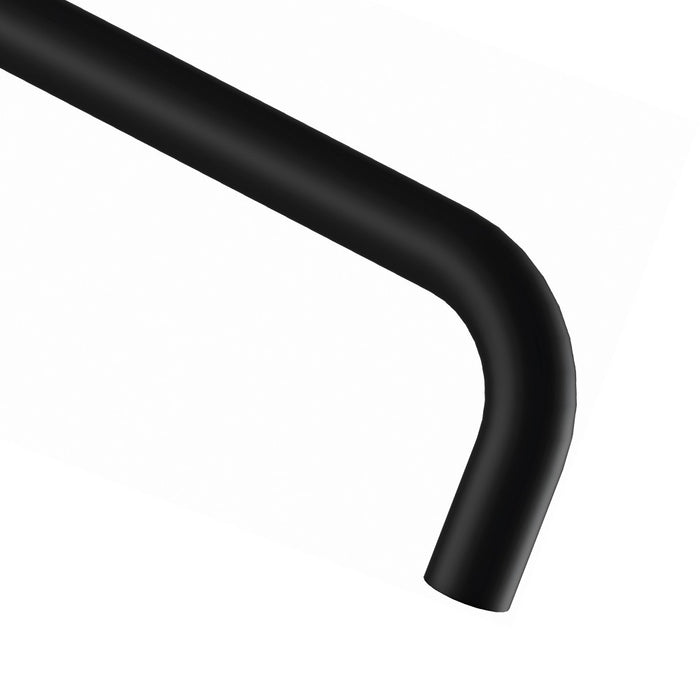 Braccio doccia tondo 30 cm nero opaco in ottone