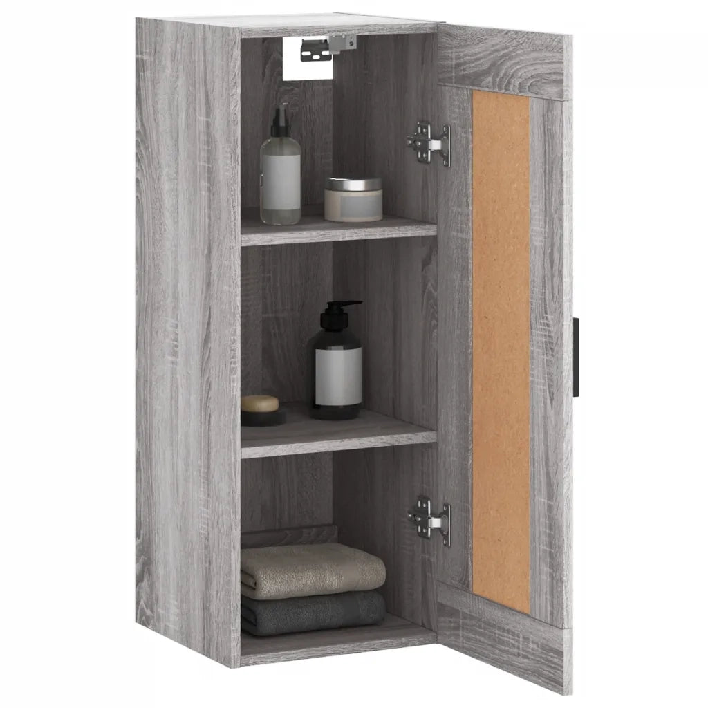 Mobile a Parete Grigio Sonoma 34,5x34x90 cm Legno Multistrato 830506