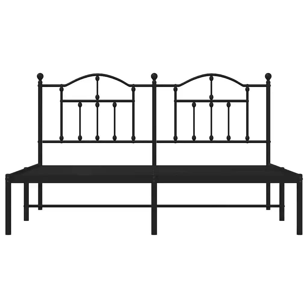 Giroletto con Testiera-Struttura Letto con testiera in Metallo Nero 183x213 cm 837366