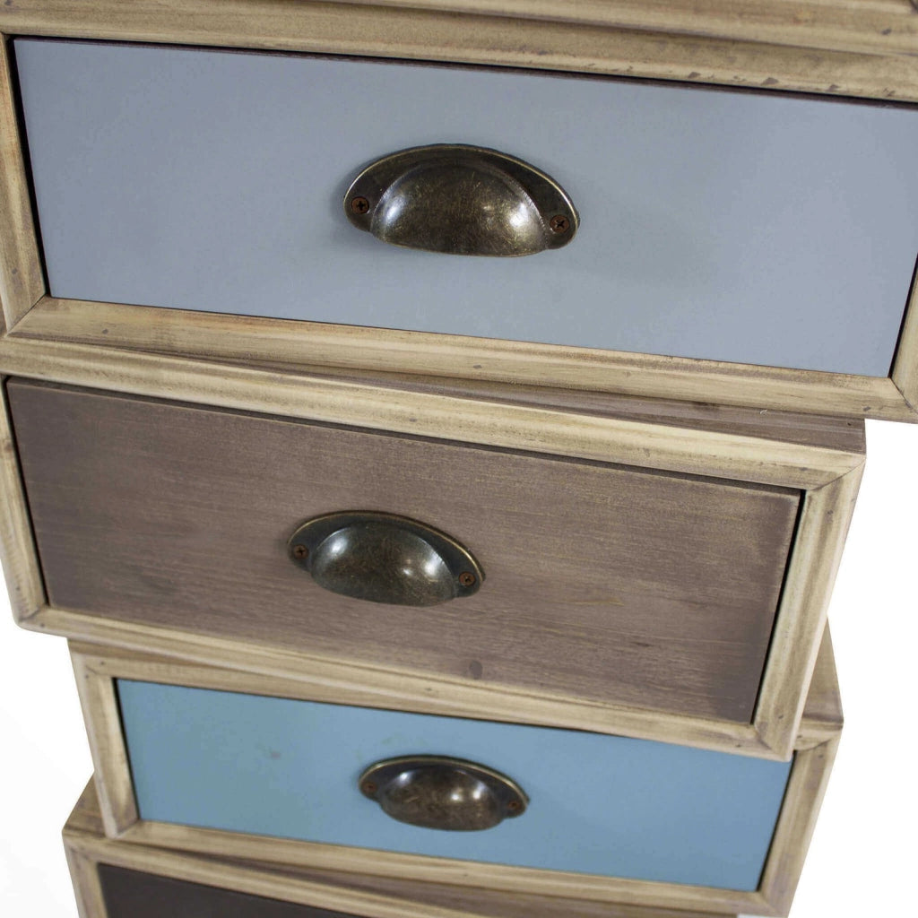 Cassettiera per soggiorno Industrial in Legno cm 40x36 5x81 - DENNY
