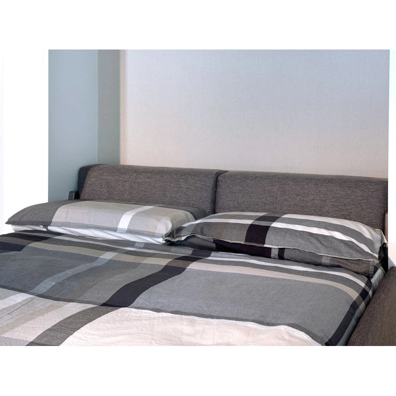 Letto matrimoniale a scomparsa 160 Versia con divano e mensola - Bianco