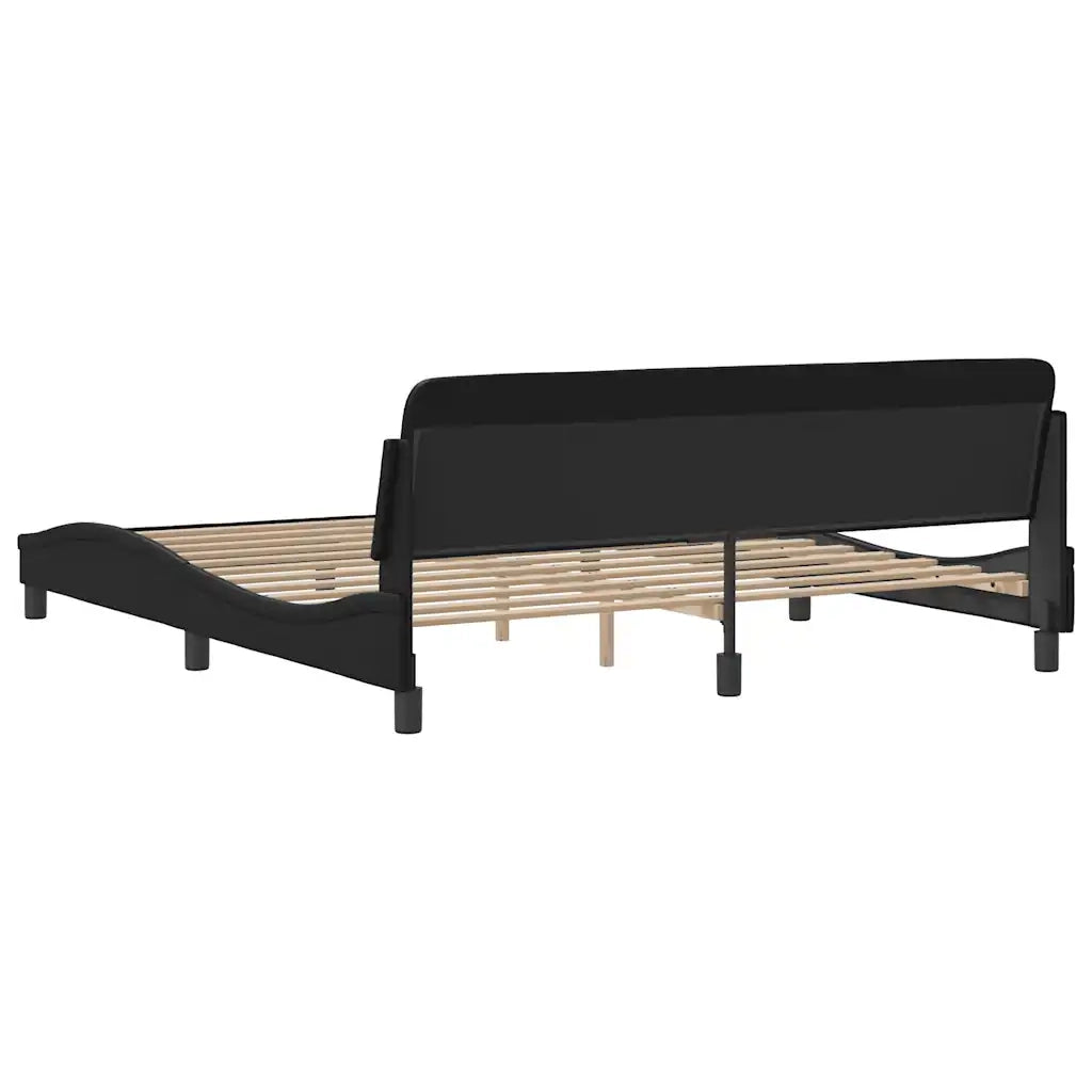 Giroletto-Struttura Letto Dover Nero 180x200 cm in Similpelle