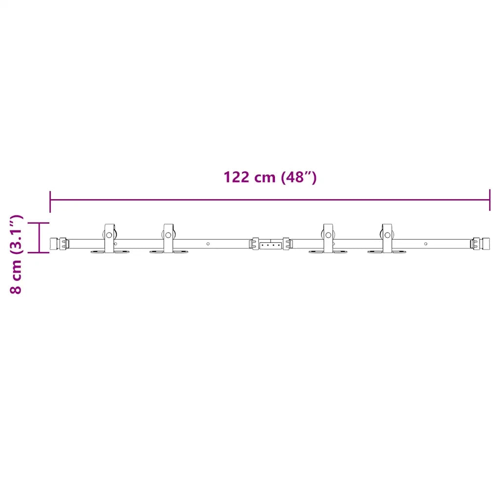 vidaXL Kit Anta Scorrevole per Armadio 122 cm in Acciaio al Carbonio