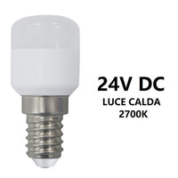 LAMPADINA PICCOLA PERA PER CANCELLI LED 24V DC 1,6W E14 LUCE CALDA 2700K BOT