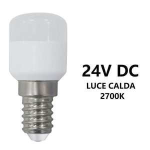 LAMPADINA PICCOLA PERA PER CANCELLI LED 24V DC 1,6W E14 LUCE CALDA 2700K BOT