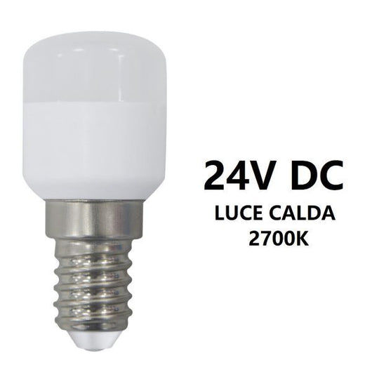 LAMPADINA PICCOLA PERA PER CANCELLI LED 24V DC 1,6W E14 LUCE CALDA 2700K BOT