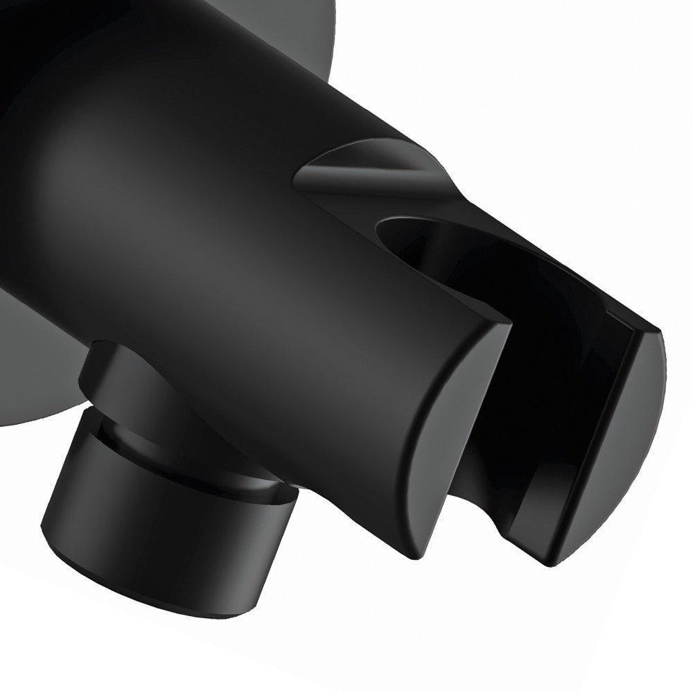 Presa acqua e supporto doccino minimale nero opaco