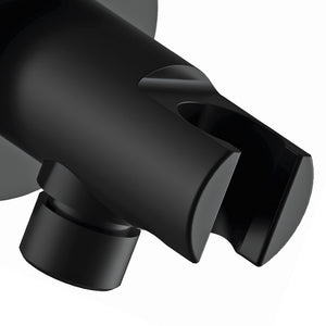 Presa acqua e supporto doccino minimale nero opaco