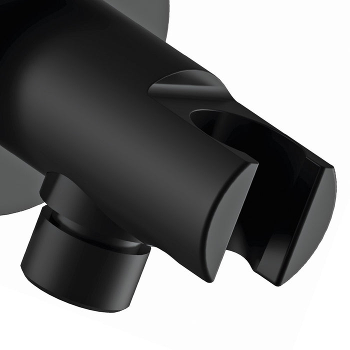 Presa acqua e supporto doccino minimale nero opaco