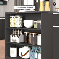 WHOUS Mobile a Scaffale da Cucina 45x34,2x190 cm 90x90x25 cm con 3 Ripiani e 1 Piano d'appoggio, Made in Italy COLORE: antracite opaco/report