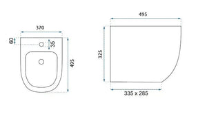 Bidet Sospeso Carlo Mini Black Shiny