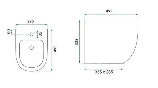 Bidet Sospeso Carlo Mini Black Shiny