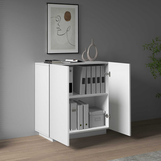WHOUS Armadio Multiuso con 2 Ante, Made in Italy DIMENSIONI: 79,20x38x86 cm, COLORE: Bianco