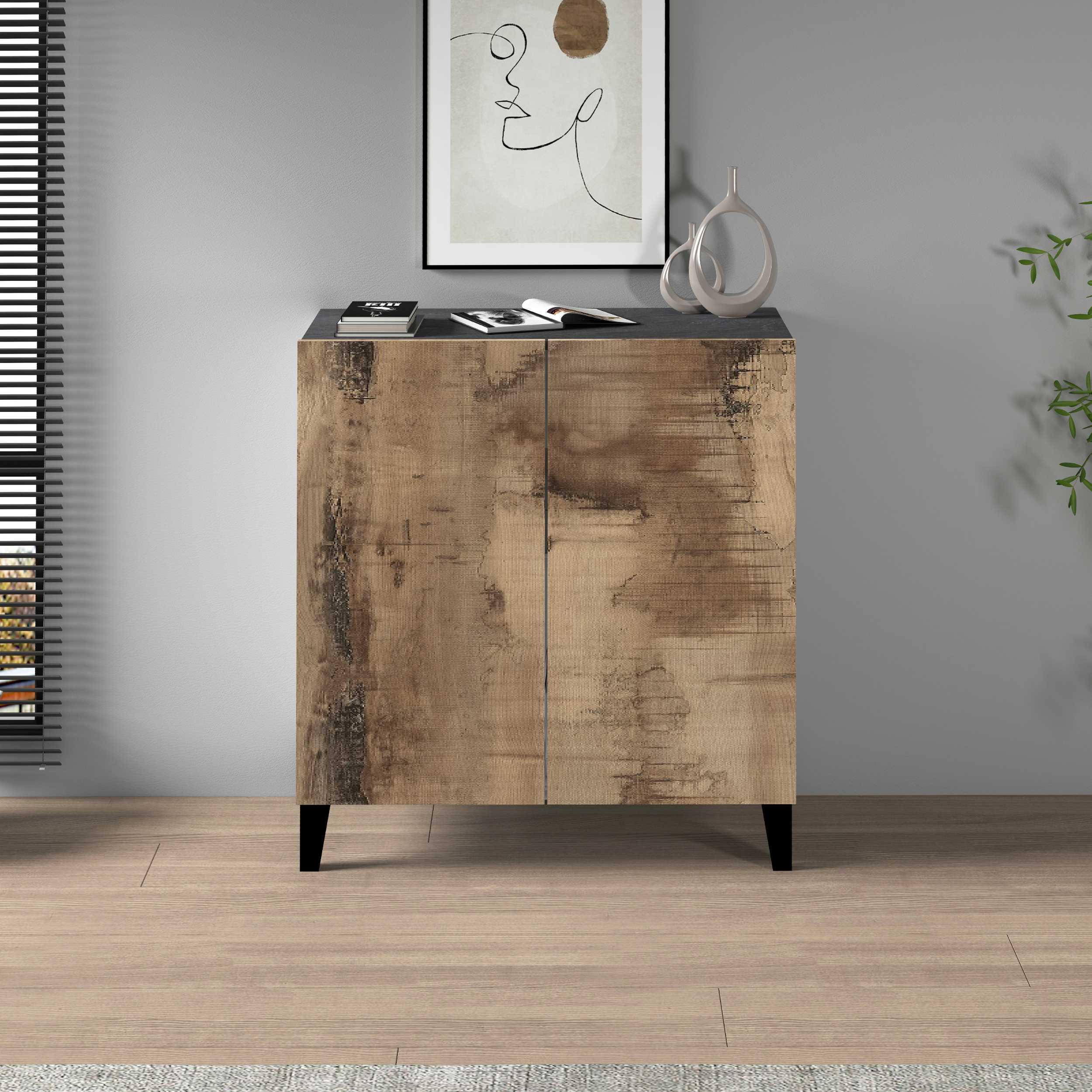 WHOUS Armadio Multiuso con 2 Ante, Made in Italy DIMENSIONI: 79,20x38x92,5, COLORE: Acero/report