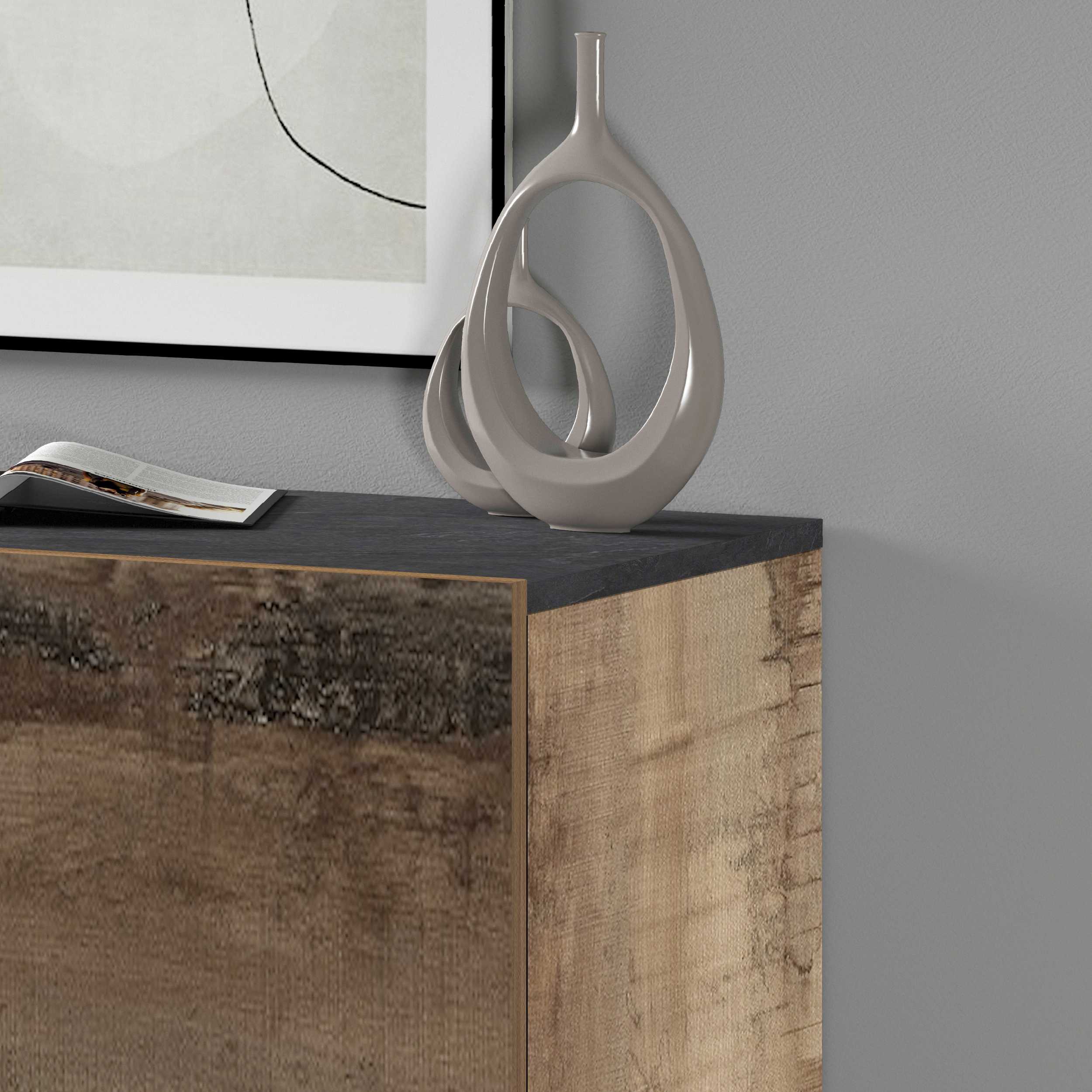 WHOUS Armadio Multiuso con 2 Ante, Made in Italy DIMENSIONI: 79,20x38x92,5, COLORE: Acero/report