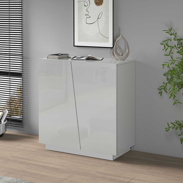 WHOUS Armadio Multiuso con 2 Ante, Made in Italy DIMENSIONI: 79,20x38x86 cm, COLORE: Bianco lucido
