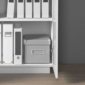 WHOUS Armadio Multiuso con 2 Ante, Made in Italy DIMENSIONI: 79,20x38x86 cm, COLORE: Bianco lucido