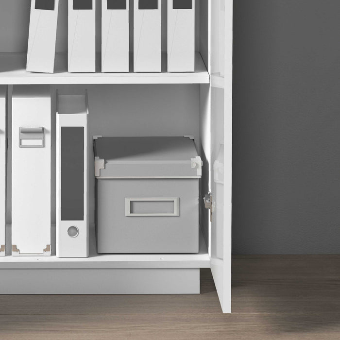 WHOUS Armadio Multiuso con 2 Ante, Made in Italy DIMENSIONI: 79,20x38x86 cm, COLORE: Bianco lucido