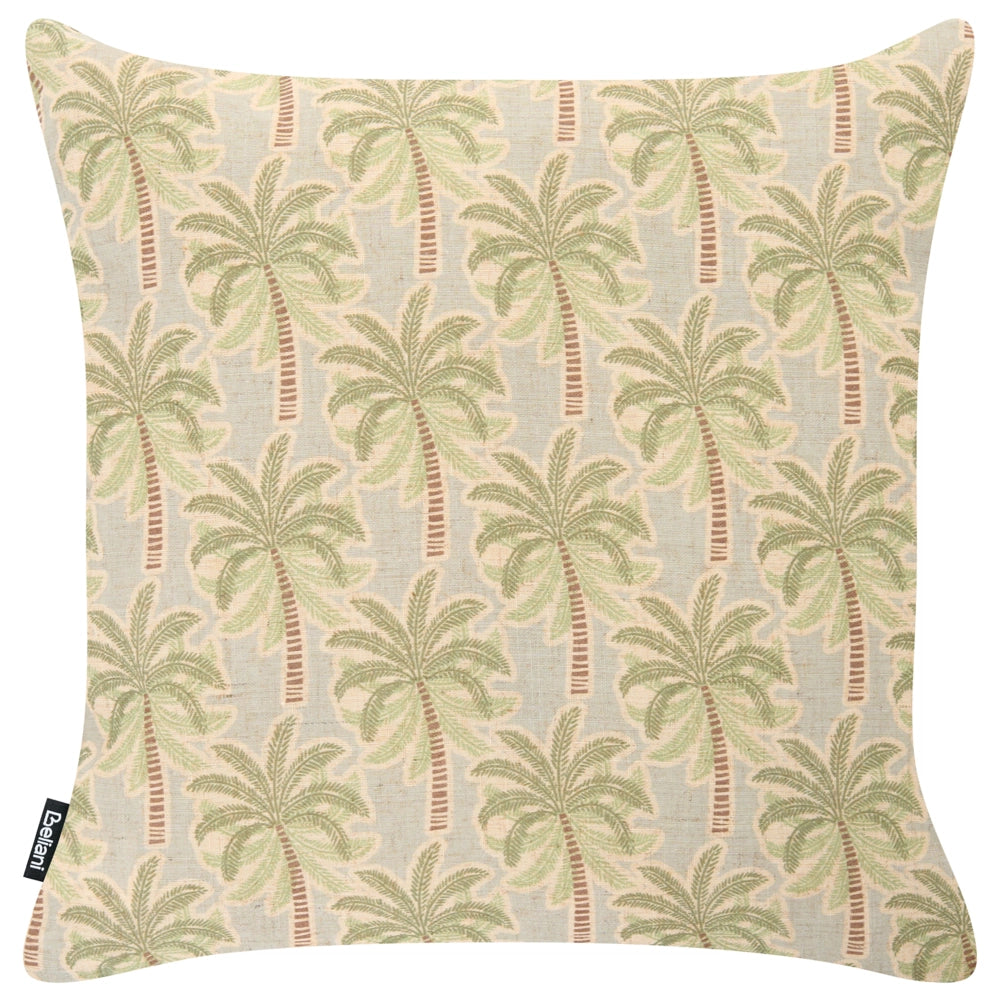 Set di 3 cuscini decorativi da esterno, misto poliestere e lino, beige e verde accessori decorativi da giardino
