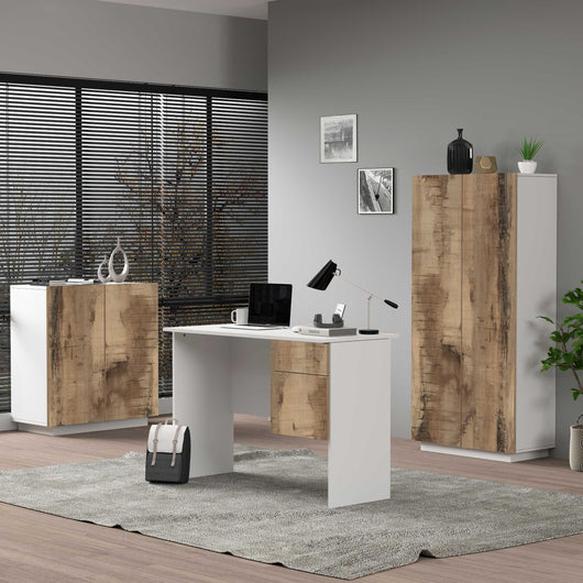 WHOUS Armadio Multiuso con 2 Ante, Made in Italy COLORE: Bianco Opaco e Acero, DIMENSIONI: 79,20x38x166 cm