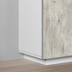 WHOUS Armadio Multiuso con 2 Ante, Made in Italy DIMENSIONI: 79,20x38x166 cm, COLORE: Bianco Opaco e Cemento