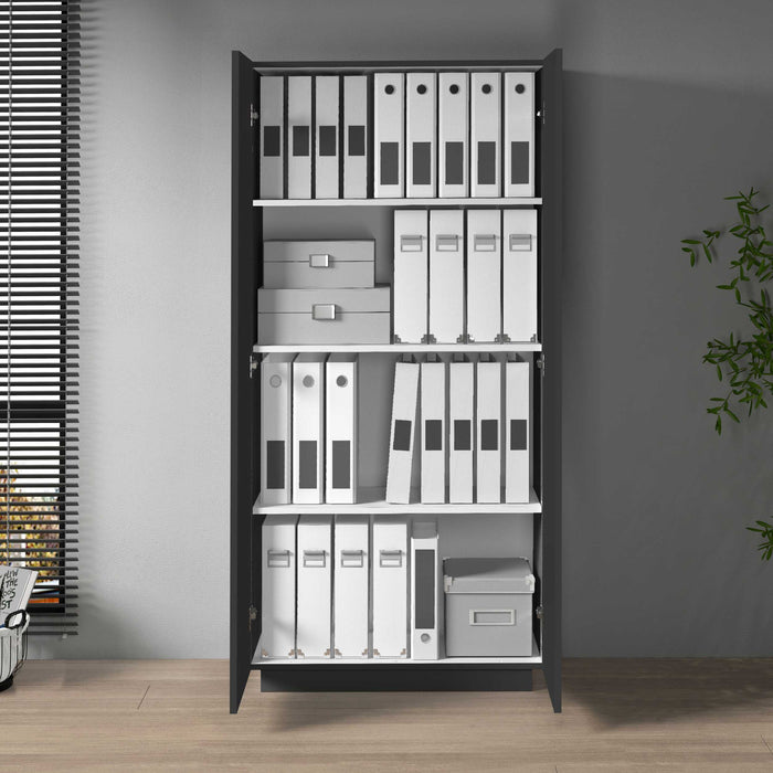 WHOUS Armadio Multiuso con 2 Ante, Made in Italy COLORE: Antracite opaco, DIMENSIONI: 79,20x38x166 cm