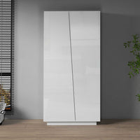 WHOUS Armadio Multiuso con 2 Ante, Made in Italy COLORE: Bianco lucido, DIMENSIONI: 79,20x38x166 cm