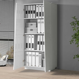 WHOUS Armadio Multiuso con 2 Ante, Made in Italy COLORE: Bianco lucido, DIMENSIONI: 79,20x38x166 cm