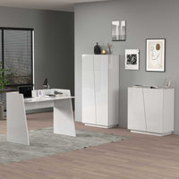 WHOUS Armadio Multiuso con 2 Ante, Made in Italy COLORE: Bianco lucido, DIMENSIONI: 79,20x38x166 cm