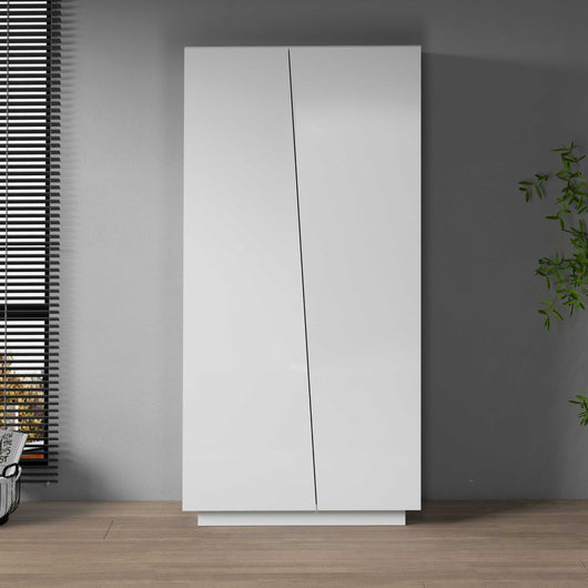 WHOUS Armadio Multiuso con 2 Ante, Made in Italy DIMENSIONI: 79,20x38x166 cm, COLORE: Bianco opaco