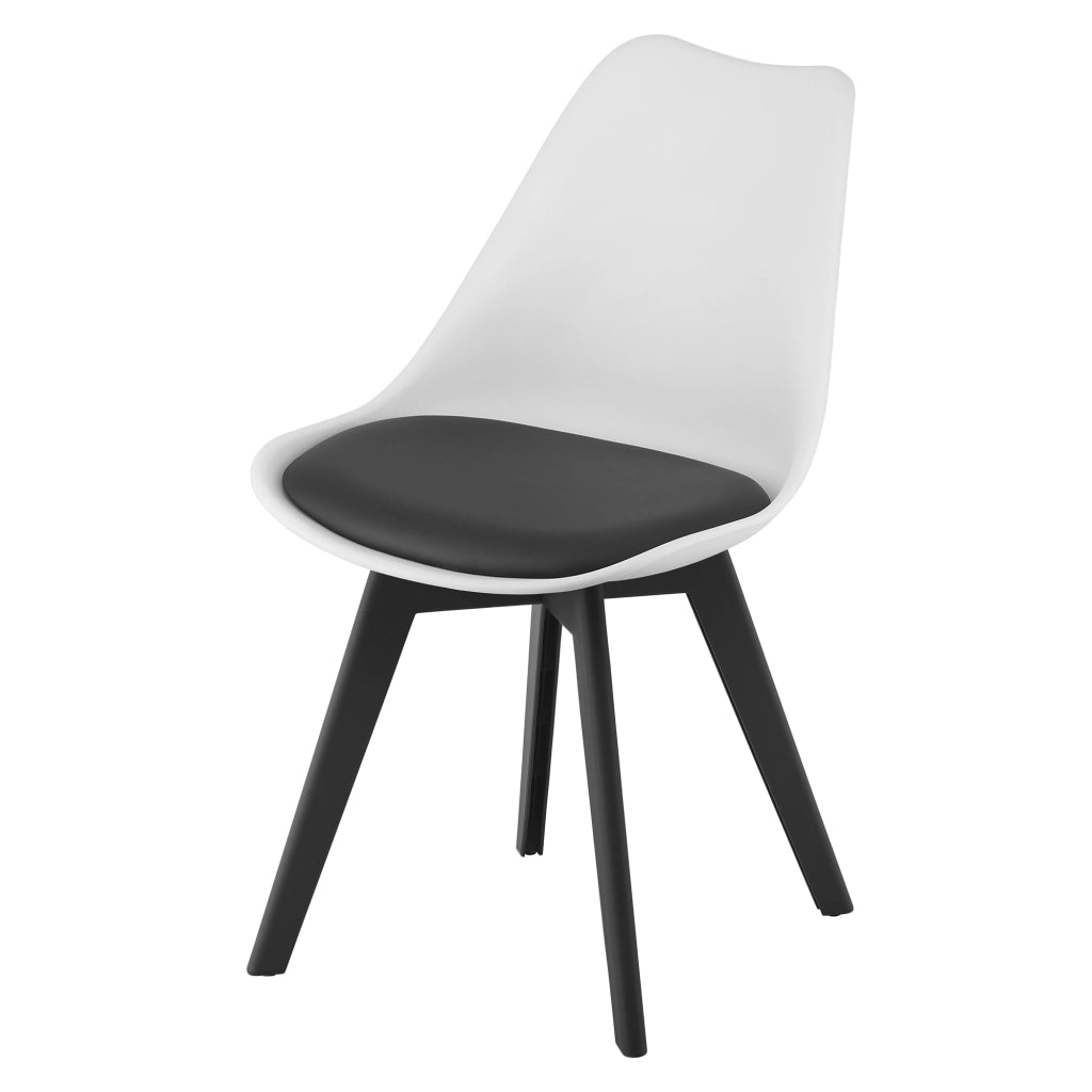 Sedia VALORA RIXK - Design ergonomico senza tempo, nero e bianco x 2
