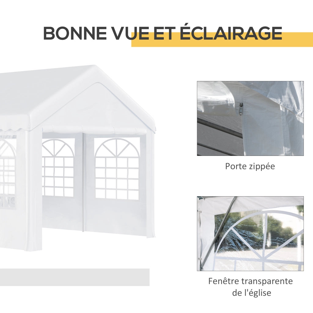 Tenda da giardino Chapiteau Barnum ¨C zephmum ¨C Bianco 6x4x2.8m Polyethylene Acciaio