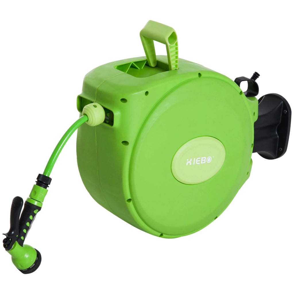Avvolgitubo da Giardino Retrattile con Tubo 20 m ¨C Zephmum ¨C Verde Plastica