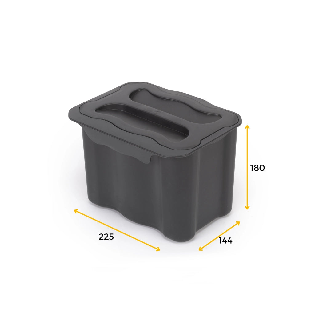 Emuca Pattumiera per differenziata ausiliario Recycle 5 L per cucina, Plastica grigio antracite, Tecnoplastica, 1 un