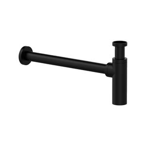 Sifone minimal per lavabo in ottone nero opaco
