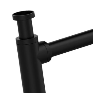 Sifone minimal per lavabo in ottone nero opaco