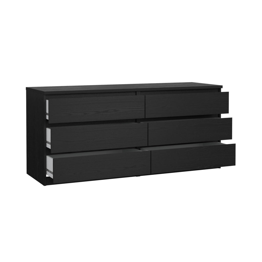 Credenza Joyce, Buffet da soggiorno, Madia da salotto, Dispensa da cucina, 154x50 h68 cm, Nero