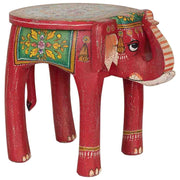 Sgabello in legno a forma di elefante multicolore 50x35x46 cm